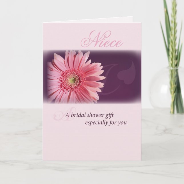 Niece, Bridal Shower Pink Daisy Invitation (Front)