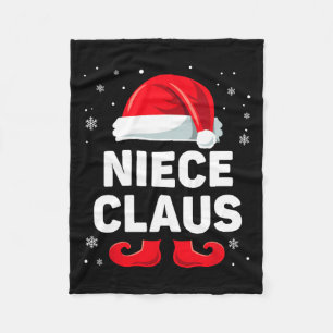 Niece Claus Christmas Matching Family Group Funny Fleece Blanket