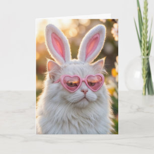 Niece Easter Cat with Bunny Ears Card