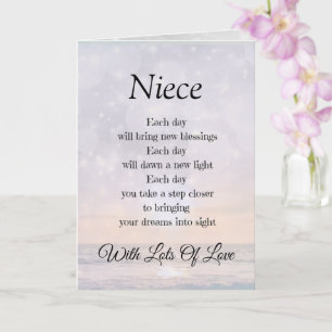 Niece Encouragement Poem design Greeting Card