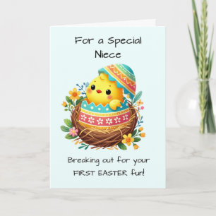 Niece First Easter Chick Breaking Out of Shell Card