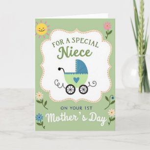 Niece First Mothers Day Floral Card