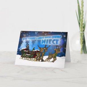 Niece Gothic Christmas Card, H.I.P. And Reindeer Holiday Card