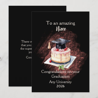 Niece Graduation Cap and Cake Congratulations
