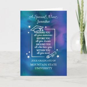 Niece Graduation Personalise Name and School Card