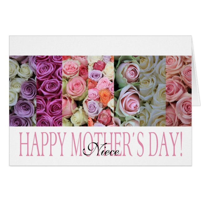 Niece   Happy Mother's Day rose card (Front Horizontal)