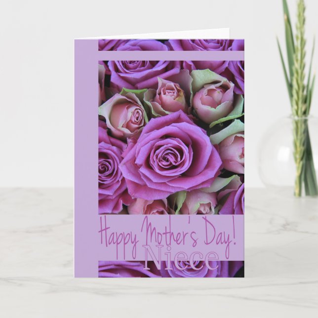 Niece   Happy Mother's Day rose card (Front)