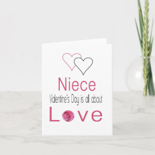 Niece  Happy Valentine's Day Roses Holiday Card