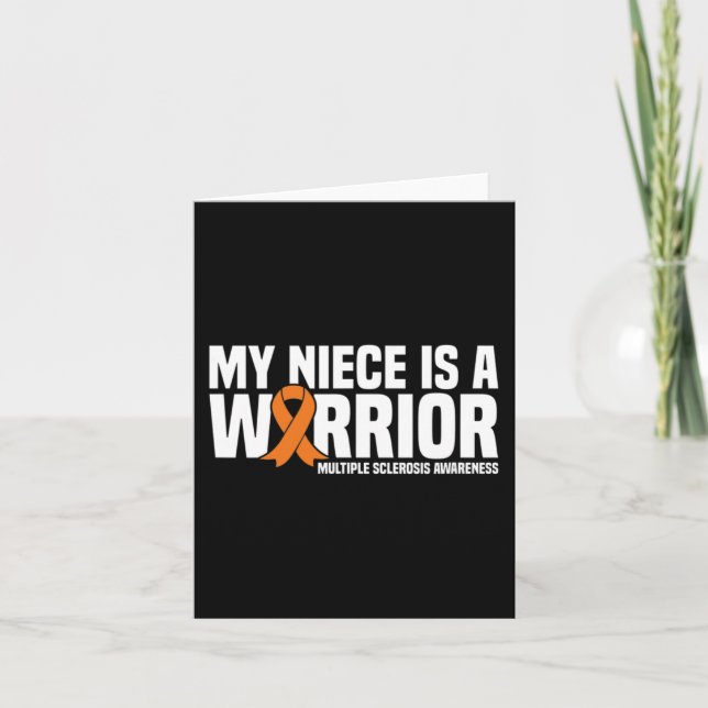 Niece Is A Warrior Ms Multiple Sclerosis Awareness Card (Front)