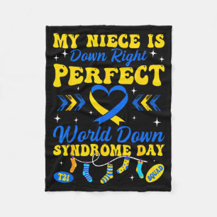 Niece is down right perfect world down syndrome fleece blanket