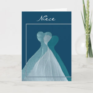 NIECE Junior Bridesmaid TEAL BLUE Flowing Dresses Invitation
