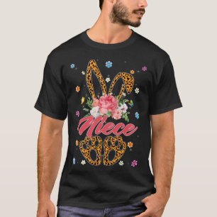 Niece Leopard Bunny Matching Family Easter Day Par T-Shirt