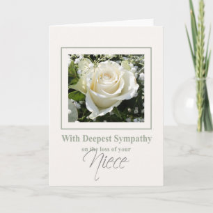 Niece loss Rose sympathy Card