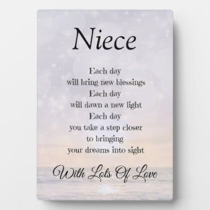 Niece Love and Encouragement Poem Art gift Plaque