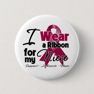 Niece - Multiple Myeloma Ribbon 6 Cm Round Badge