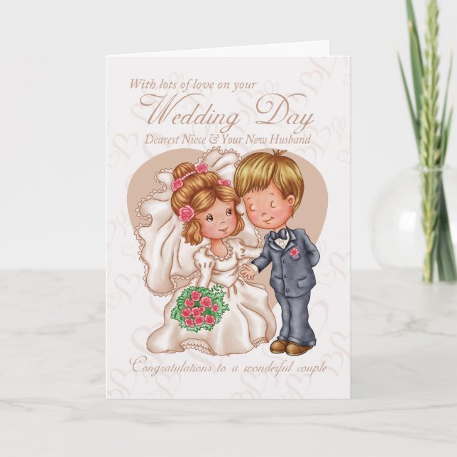 Niece & New Husband Wedding Day Card with love (Front)