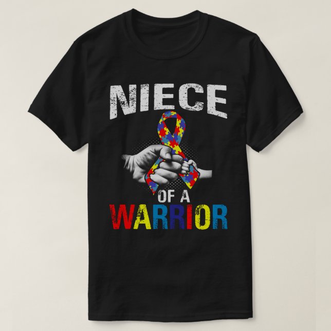 niece of a Warrior Autism Awareness  T-Shirt (Design Front)