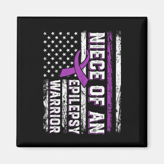 Niece of a Warrior Epilepsy Purple Ribbon Support  Magnet