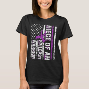 Niece of a Warrior Epilepsy Purple Ribbon Support T-Shirt