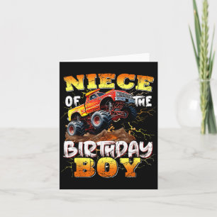 Niece Of The Birthday Boy Monster Truck Birthday Card