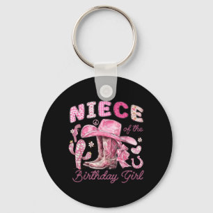 Niece Of The Birthday Cow-Girl Rodeo Cow Girl Key Ring