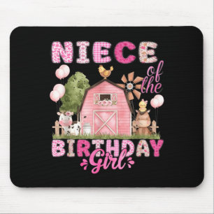Niece Of The Birthday Girl 1st Bday Cow Farm Mouse Pad