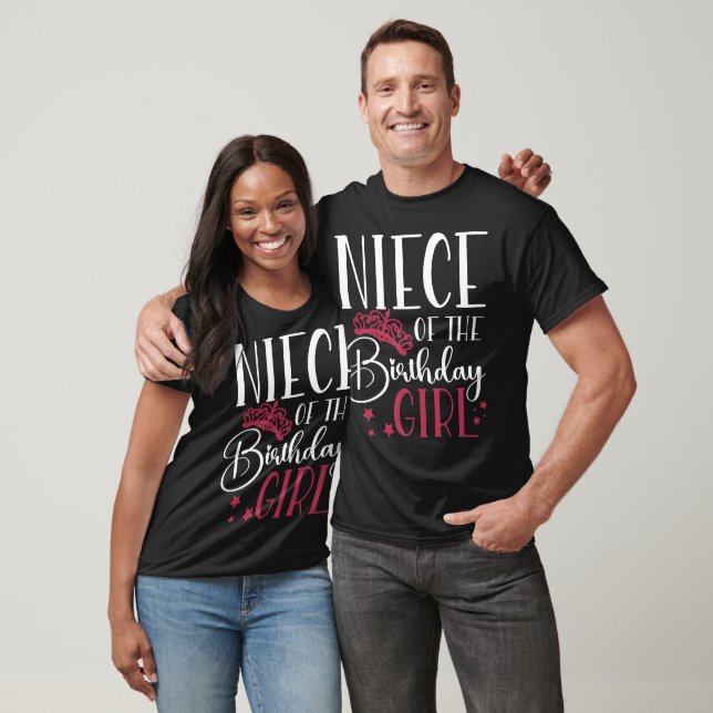 Niece of the Birthday Girl Custom Matching Family T-Shirt (Unisex)
