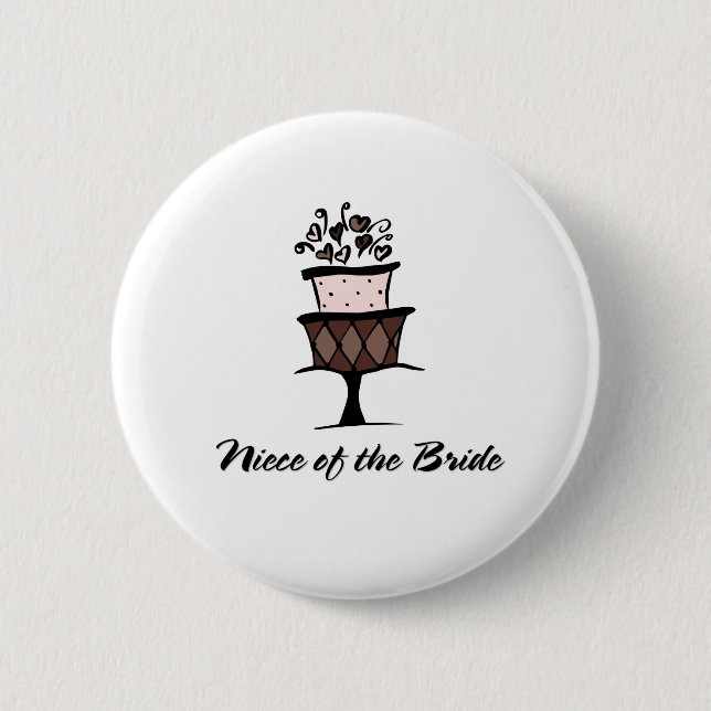 Niece of the Bride Cake 6 Cm Round Badge (Front)