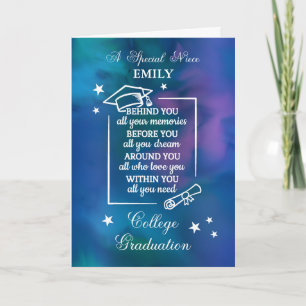 Niece Personalise College Graduation Quote Card