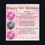 Niece Poem - 18th Birthday Notepad<br><div class="desc">A great gift for a niece on her 18th birthday</div>