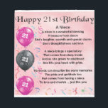 Niece Poem - 21st Birthday Notepad<br><div class="desc">A great gift for a niece on her 21st birthday</div>