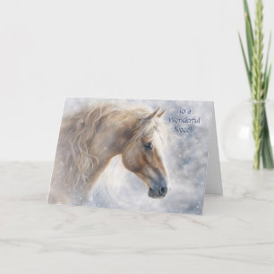 Niece Pretty Christmas Holiday Horse in the Snow Card