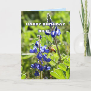 Niece Texas Bluebonnet Happy Birthday Card