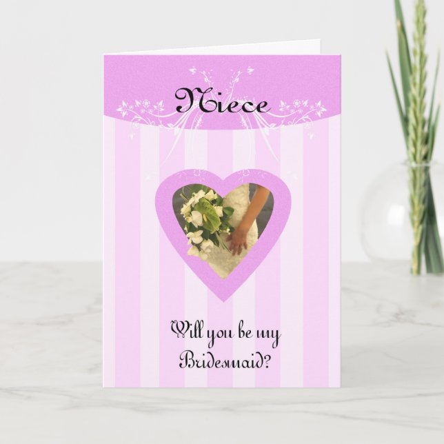 Niece Will you be my Bridesmaid Stylish and Classy Invitation (Front)