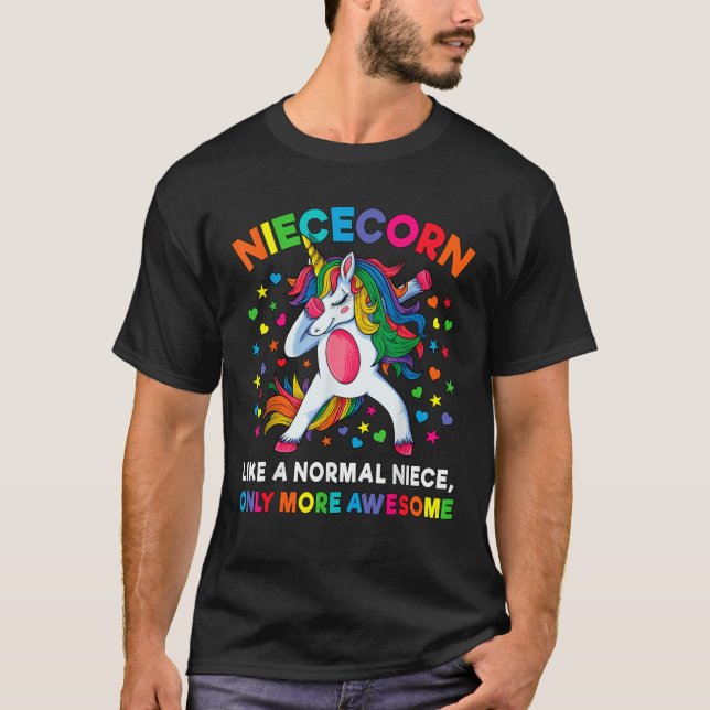 Niececorn Like A Niece Only Awesome Dabbing Unicor T-Shirt (Front)
