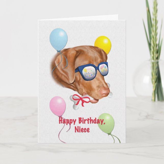 Niece's Birthday Card with Labrador Retriever Dog (Front)