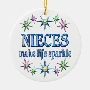 Nieces Sparkle Ceramic Tree Decoration