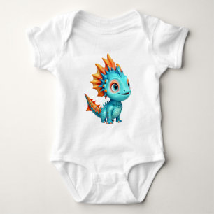 Niedlicher Alien-Drache, türkis - Baby Bodysuit