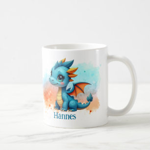 Niedlicher Babydrache blau orange - Kindertasse Coffee Mug