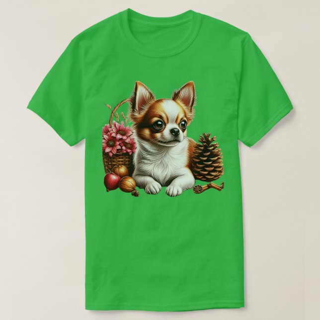 Niedlicher Chihuahua im realistischen Zeichenstil T-Shirt (Design Front)