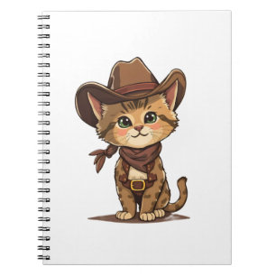 Niedlicher Cowboy-Kater Notebook