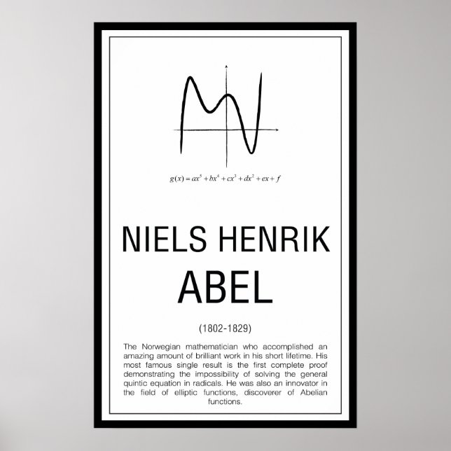 Niels Henrik Abel Poster (Front)