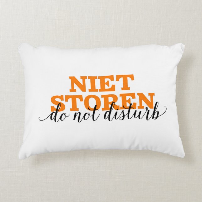 Niet Storen / Do Not Dutch Vocabulary Words Decorative Cushion (Front)