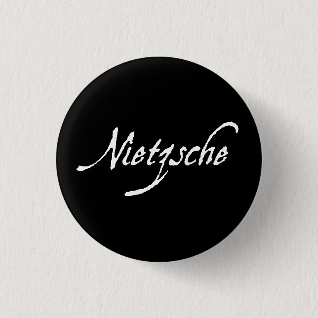 "NIETZSCHE" 3 CM ROUND BADGE (Front)