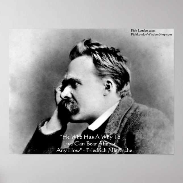 Nietzsche "A Why" Wisdom Quote Poster (Front)
