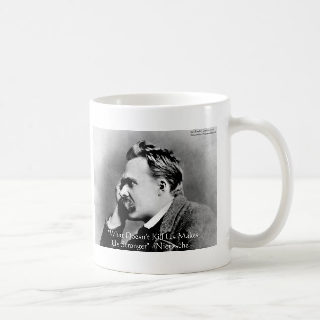 Nietzsche "Doesn't Kill U" Quote Gifts & Tees Coffee Mug (Right)