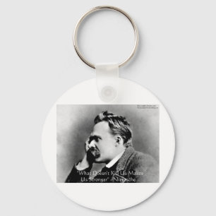 Nietzsche "Doesn't Kill U" Quote Gifts & Tees Key Ring