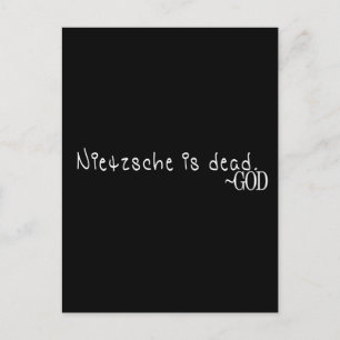 NIETZSCHE IS DEAD - GOD POSTCARD