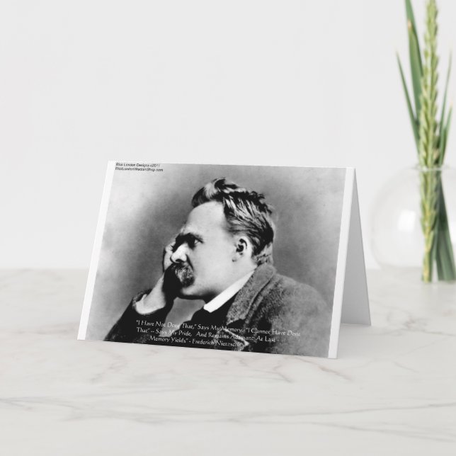 Nietzsche "Pride Vs Memory" Wisdom Quote Gifts/Tee Card (Front)