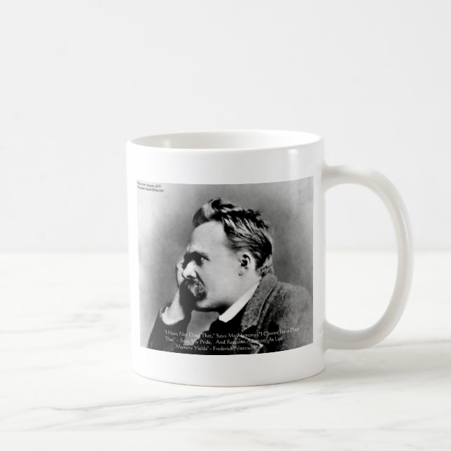 Nietzsche "Pride Vs Memory" Wisdom Quote Gifts/Tee Coffee Mug (Right)